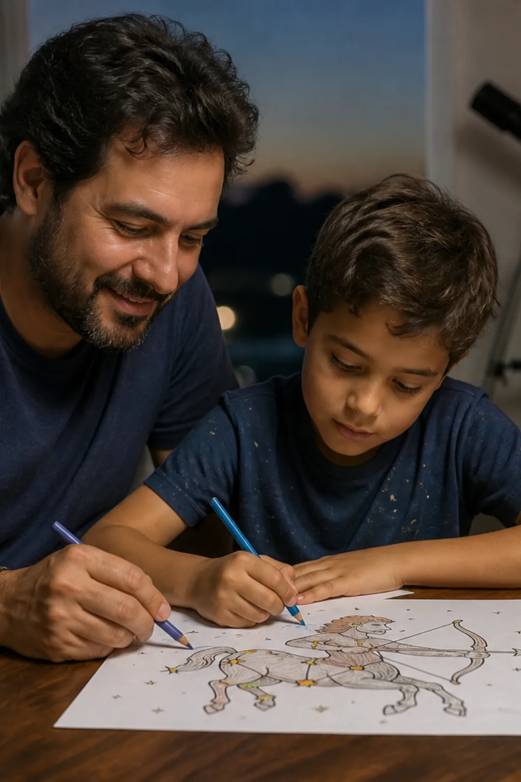desenhos da constelação de sagitário para colorir — exemplo criado na Desenhos pra Colorir