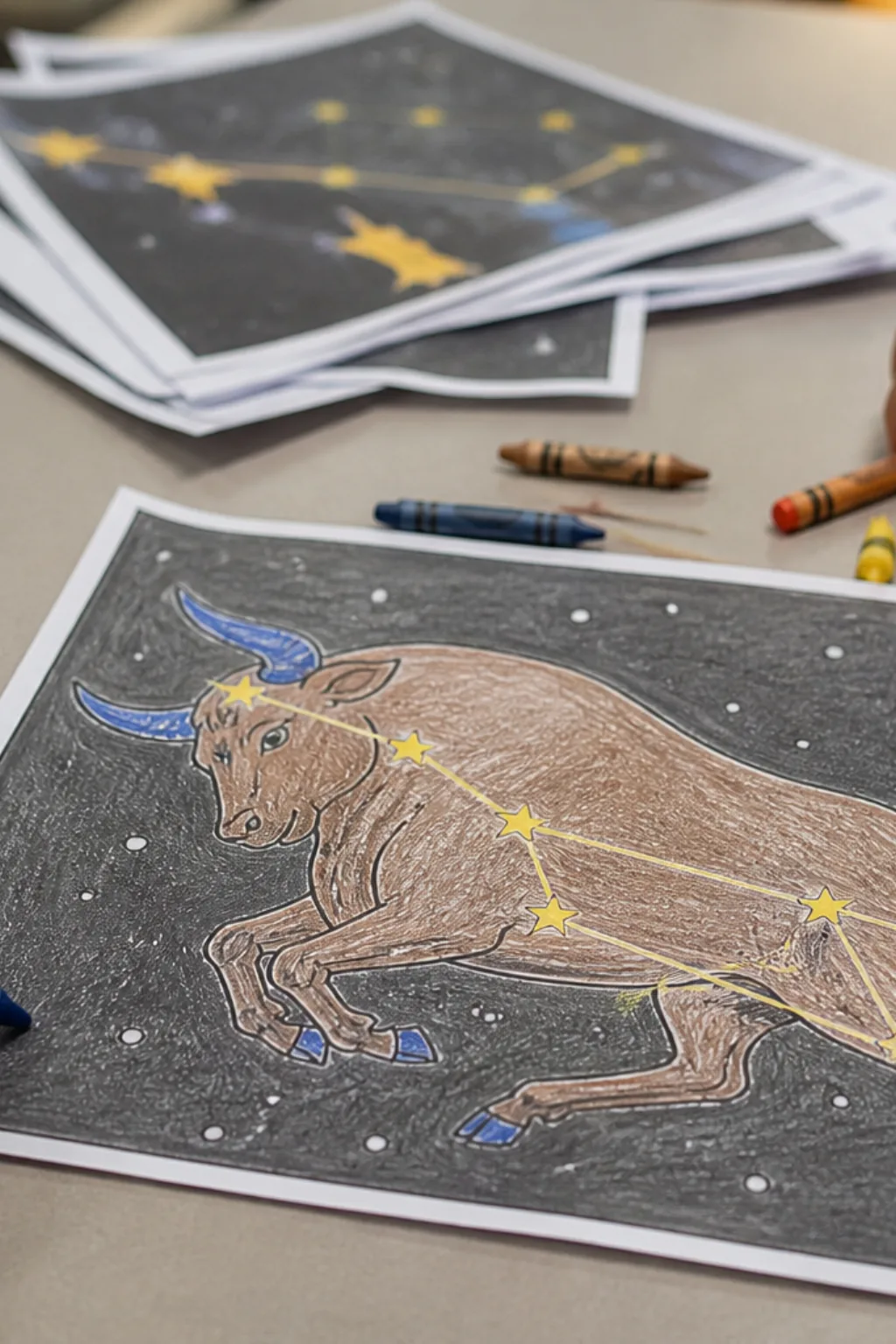 desenhos da constelação de touro para colorir - 2