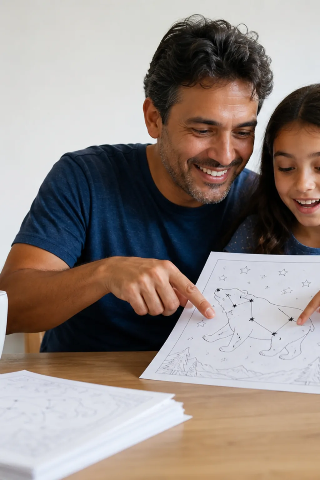 desenhos da constelação da ursa maior para colorir — exemplo criado na Desenhos pra Colorir