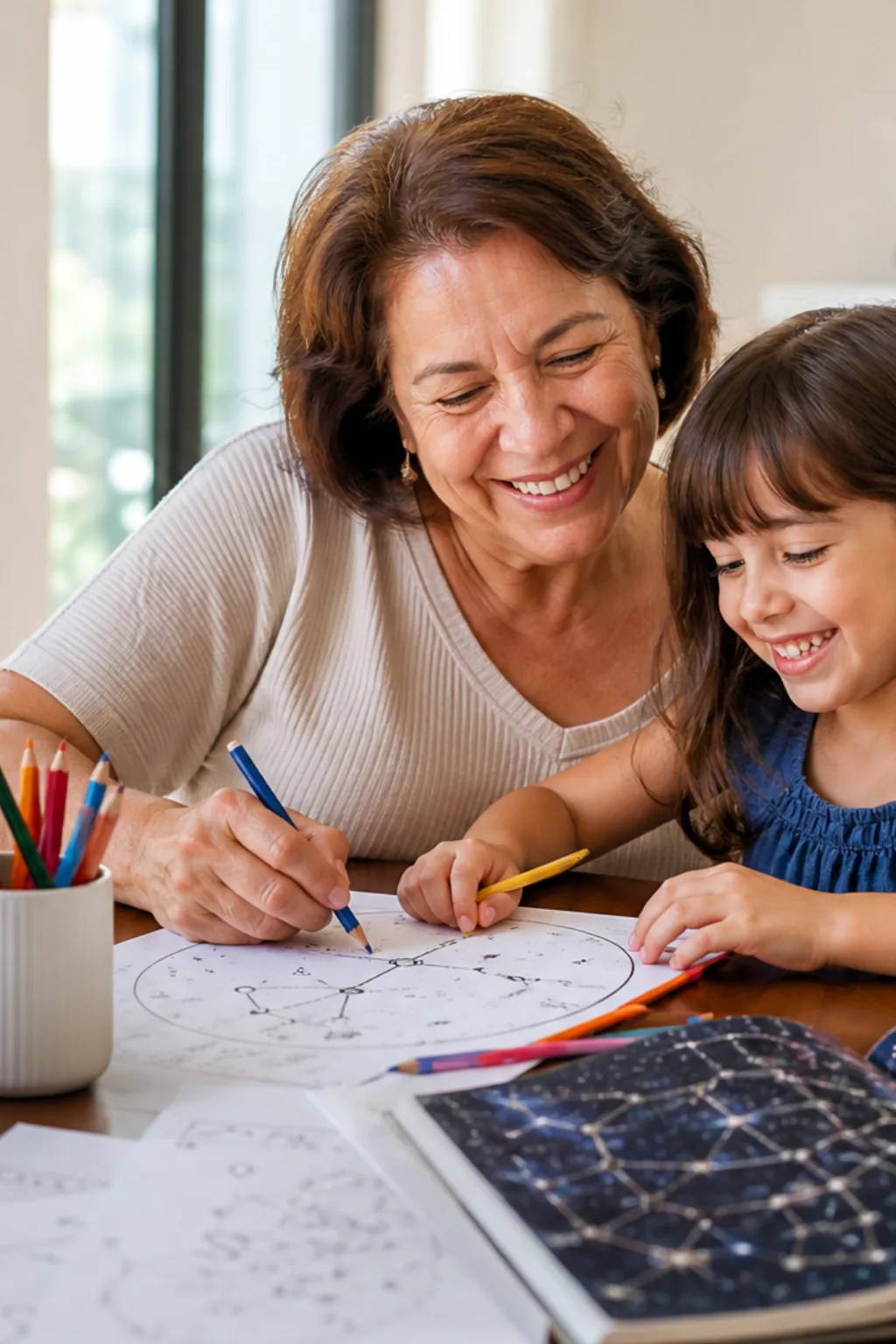desenhos da constelação da ursa menor para colorir — exemplo criado na Desenhos pra Colorir