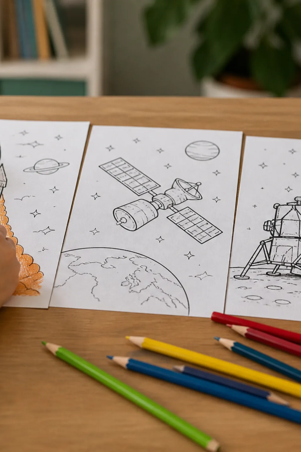 desenhos da corrida espacial para colorir - 2