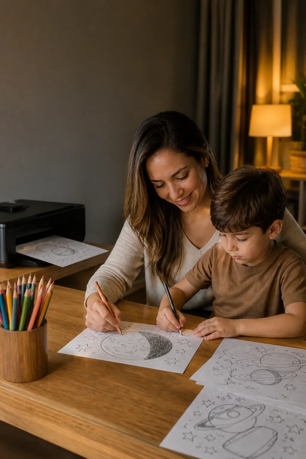 desenhos de eclipse lunar para colorir - 1