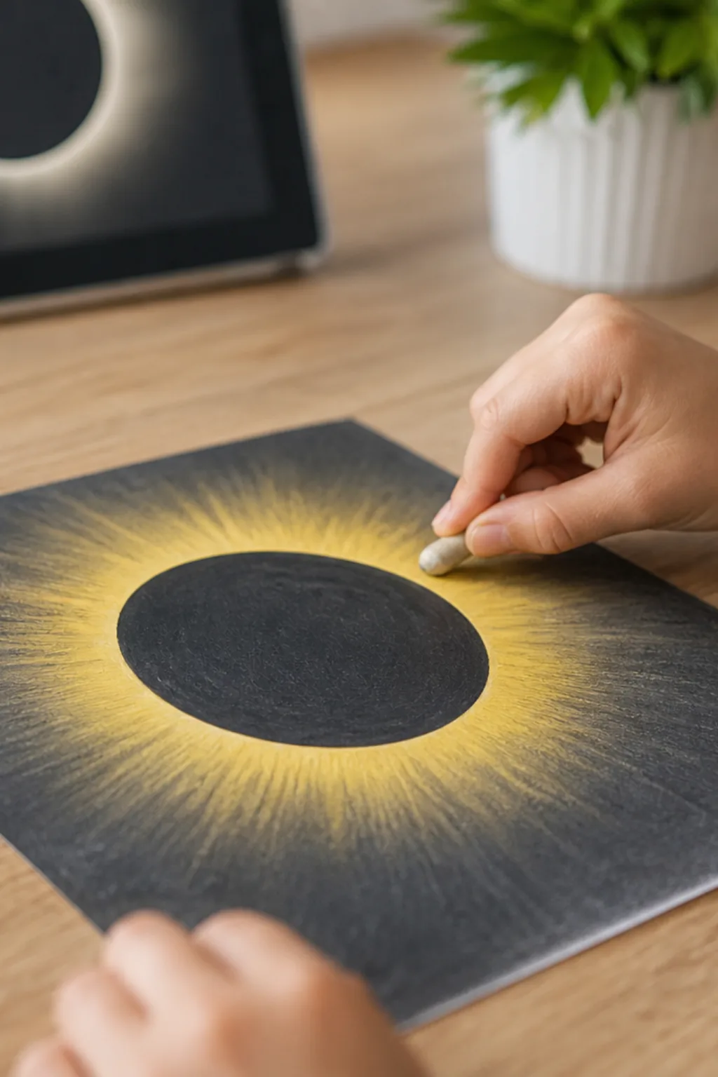 desenhos de eclipse solar para colorir - 2