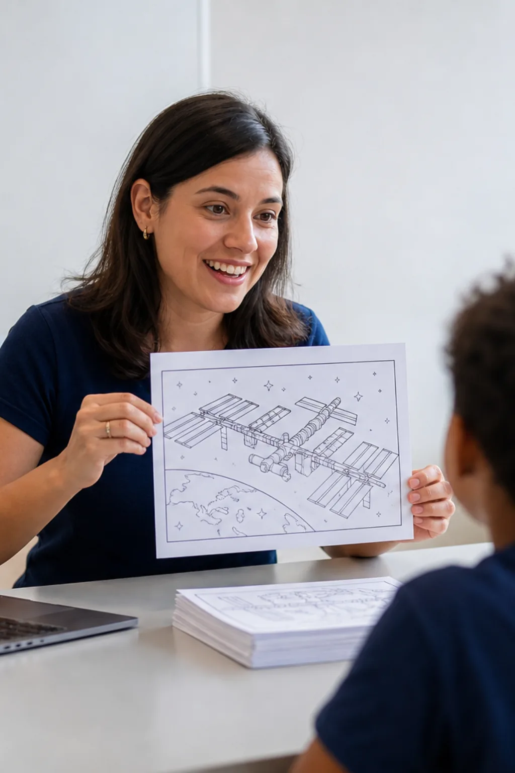 desenhos de estação espacial para colorir — exemplo criado na Desenhos pra Colorir