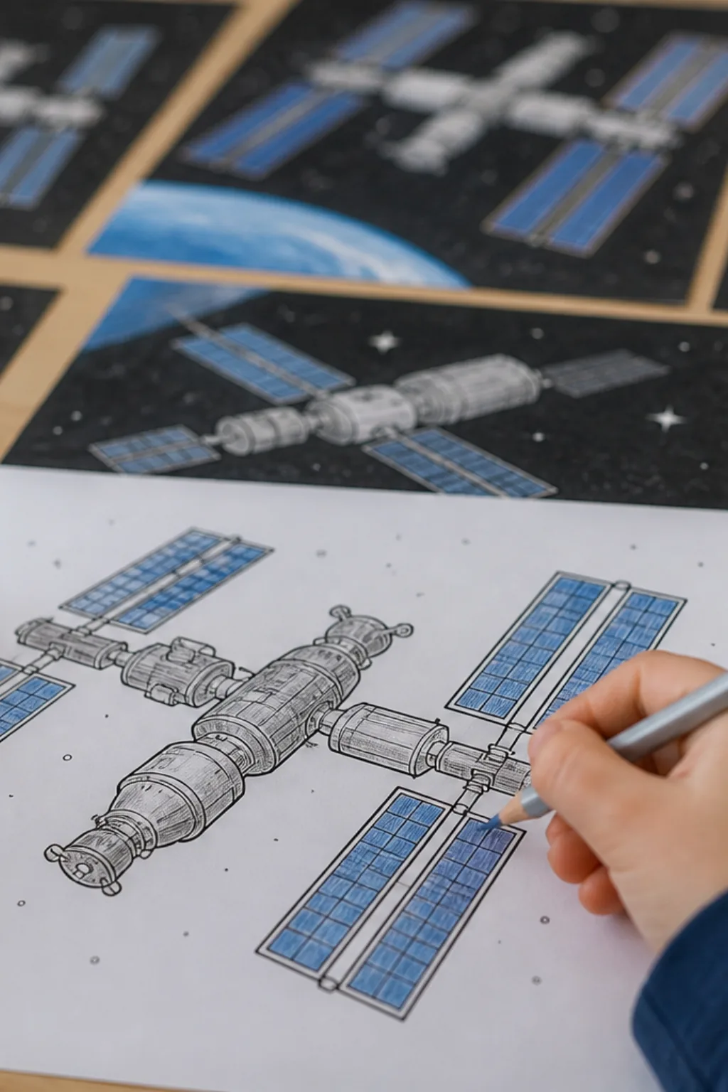 desenhos de estação espacial para colorir - 2