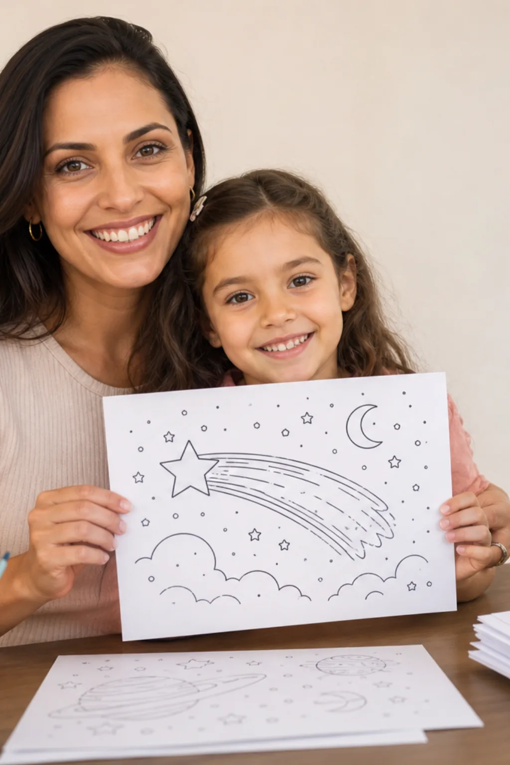 desenhos de estrela cadente para colorir - 1
