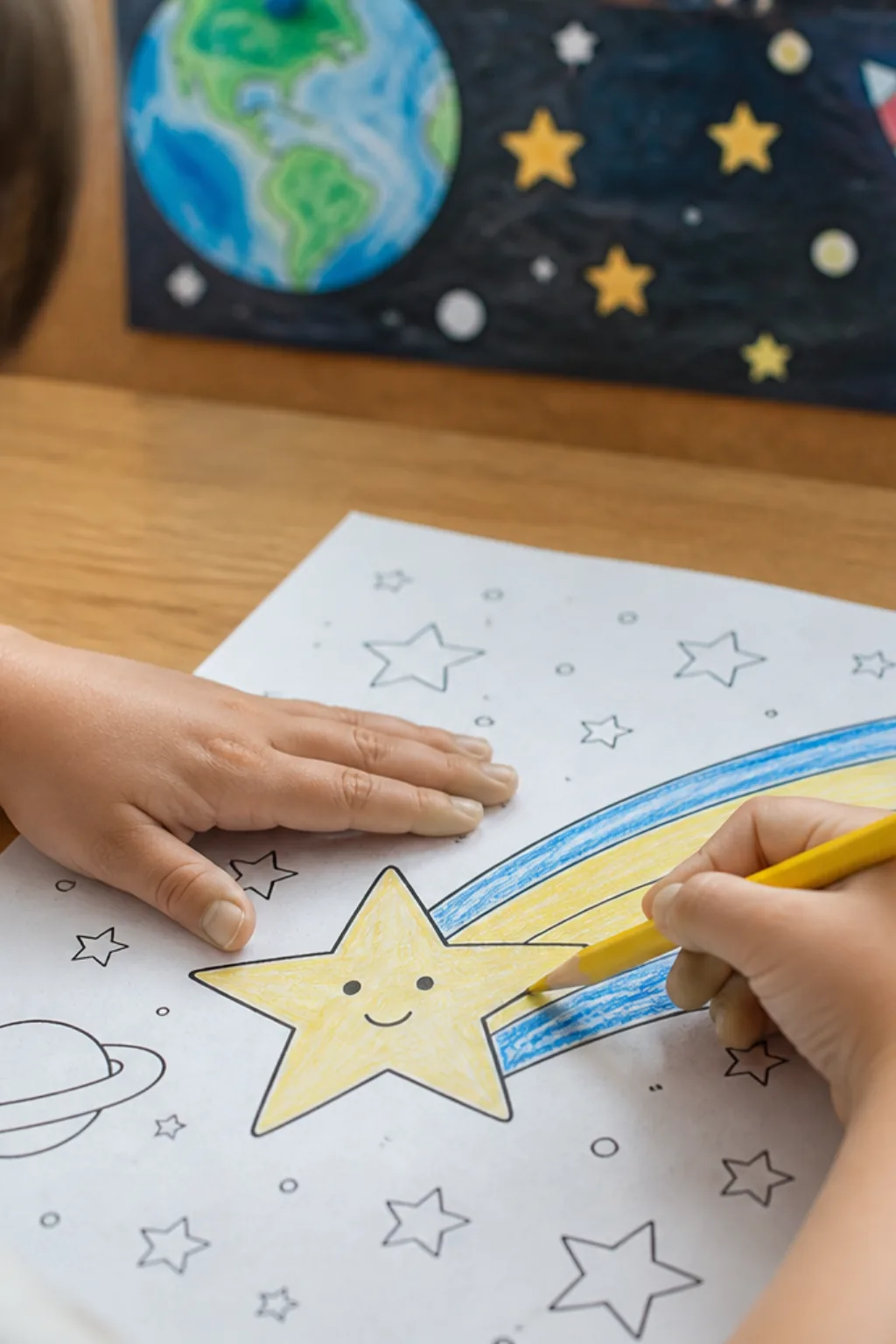 desenhos de estrela cadente para colorir - 2