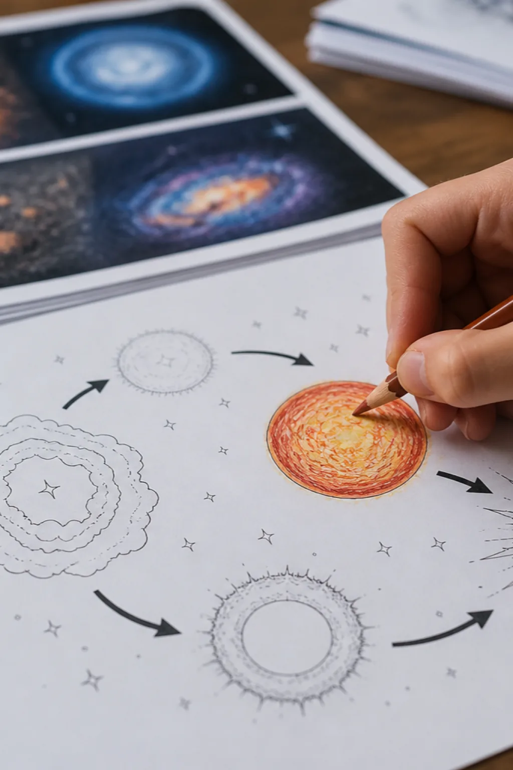 desenhos da evolução estelar para colorir - 2