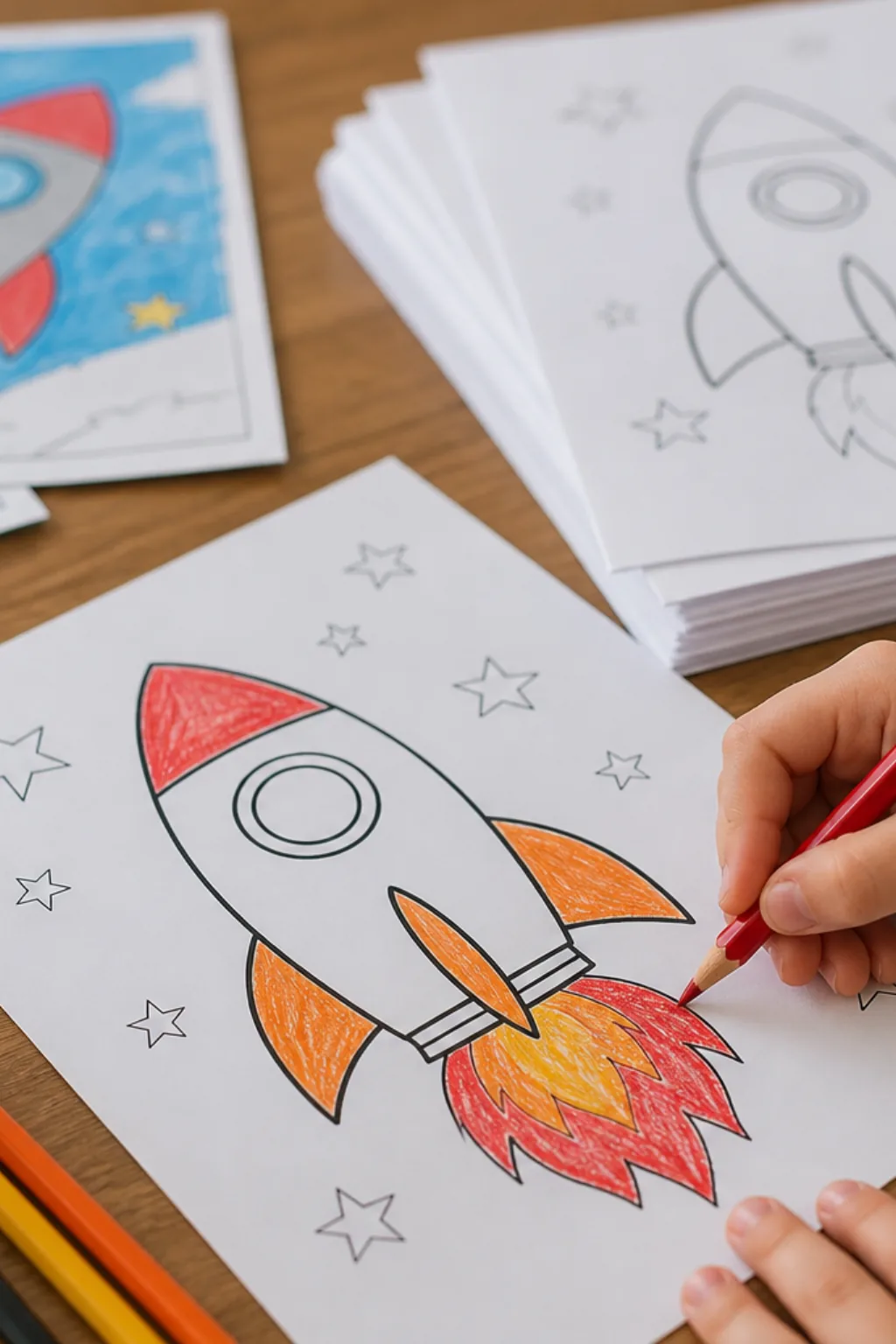 desenhos de foguete para colorir - 2