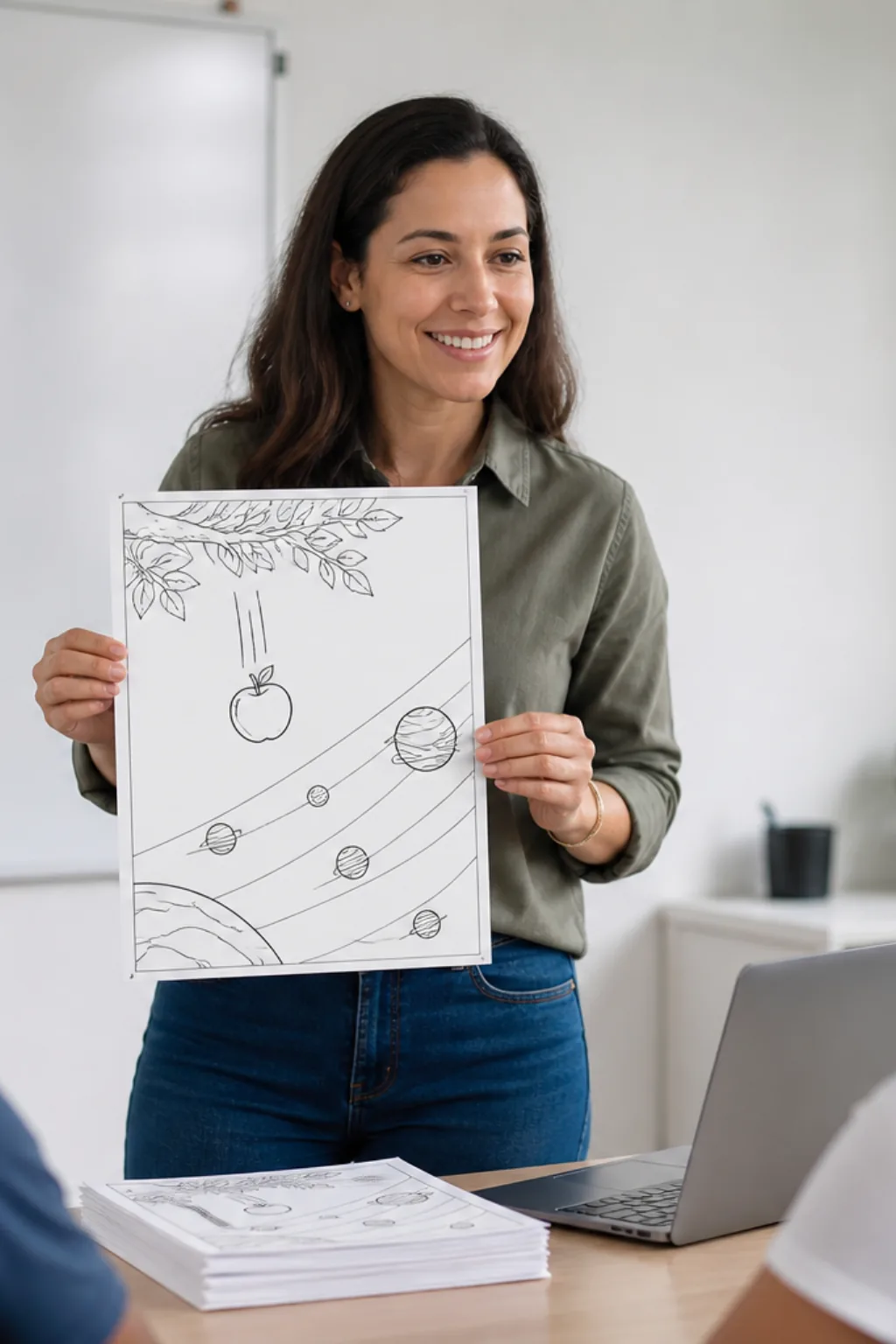 desenhos sobre gravidade para colorir — exemplo criado na Desenhos pra Colorir