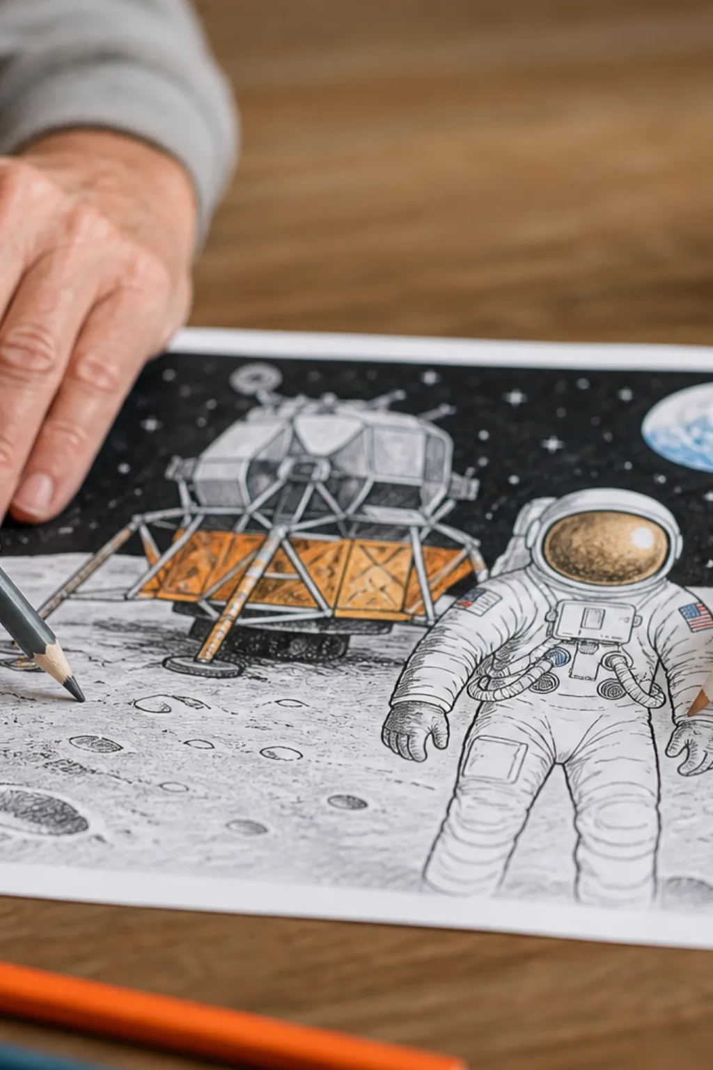 desenhos da missão Apollo 11 para colorir - 2