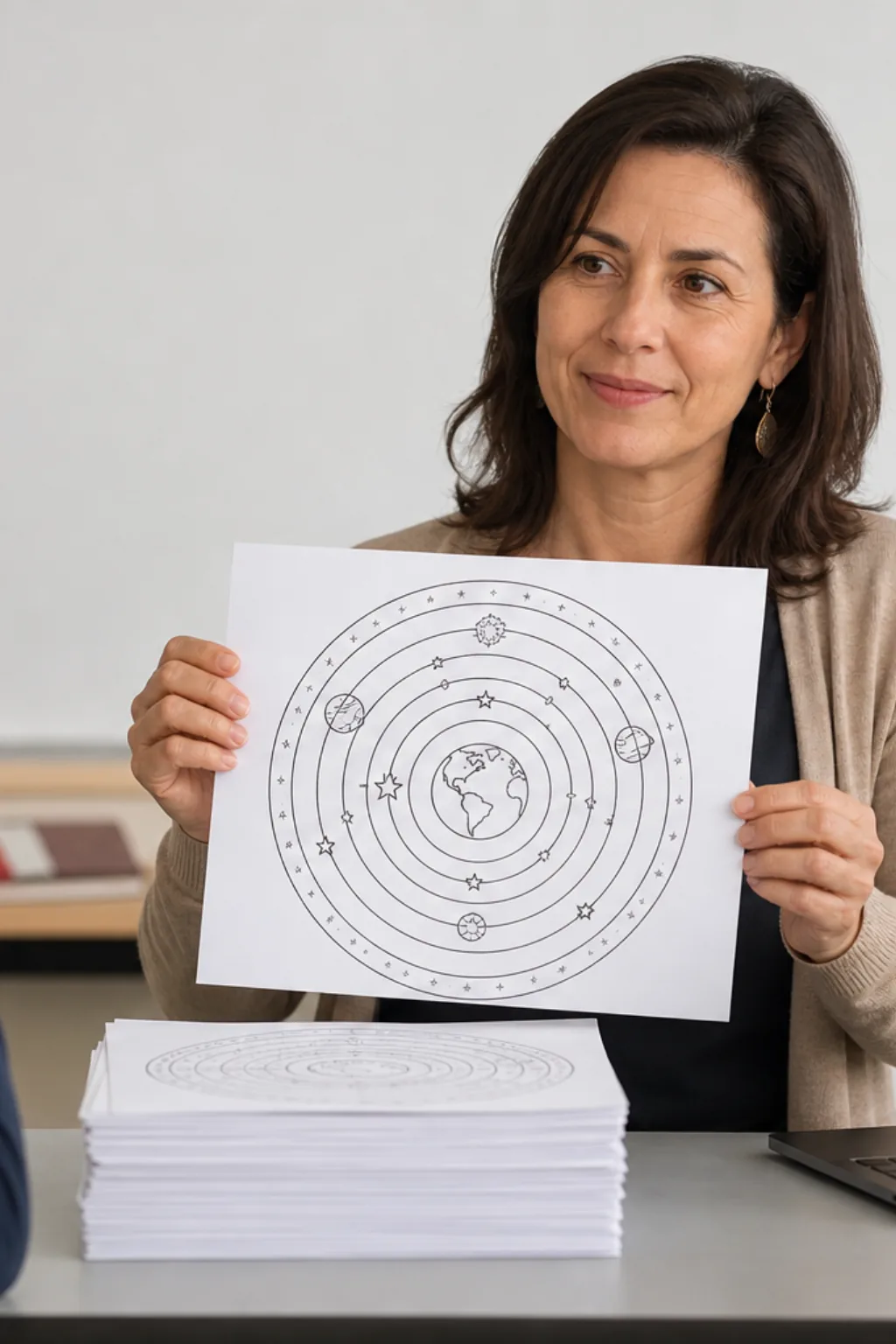 desenhos do modelo geocêntrico para colorir — exemplo criado na Desenhos pra Colorir