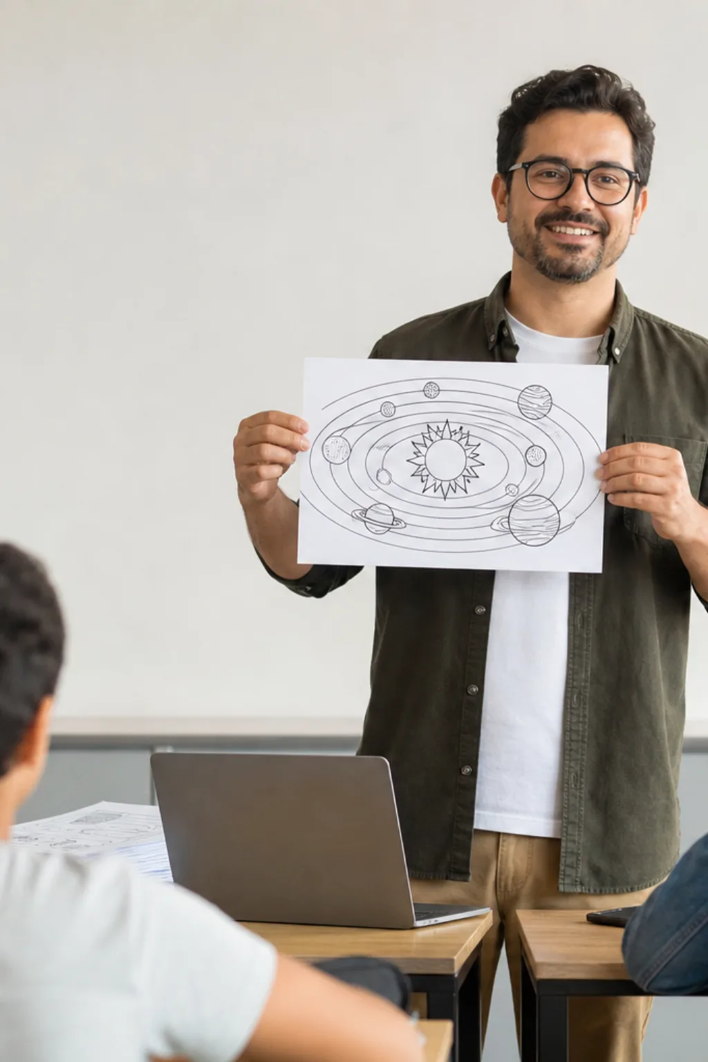 desenhos do modelo heliocêntrico para colorir — exemplo criado na Desenhos pra Colorir
