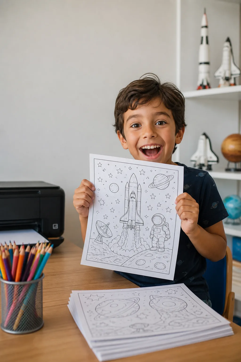 desenho da NASA para colorir — exemplo criado na Desenhos pra Colorir