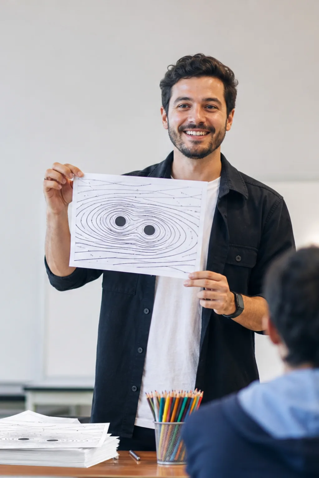 desenhos de ondas gravitacionais para colorir — exemplo criado na Desenhos pra Colorir
