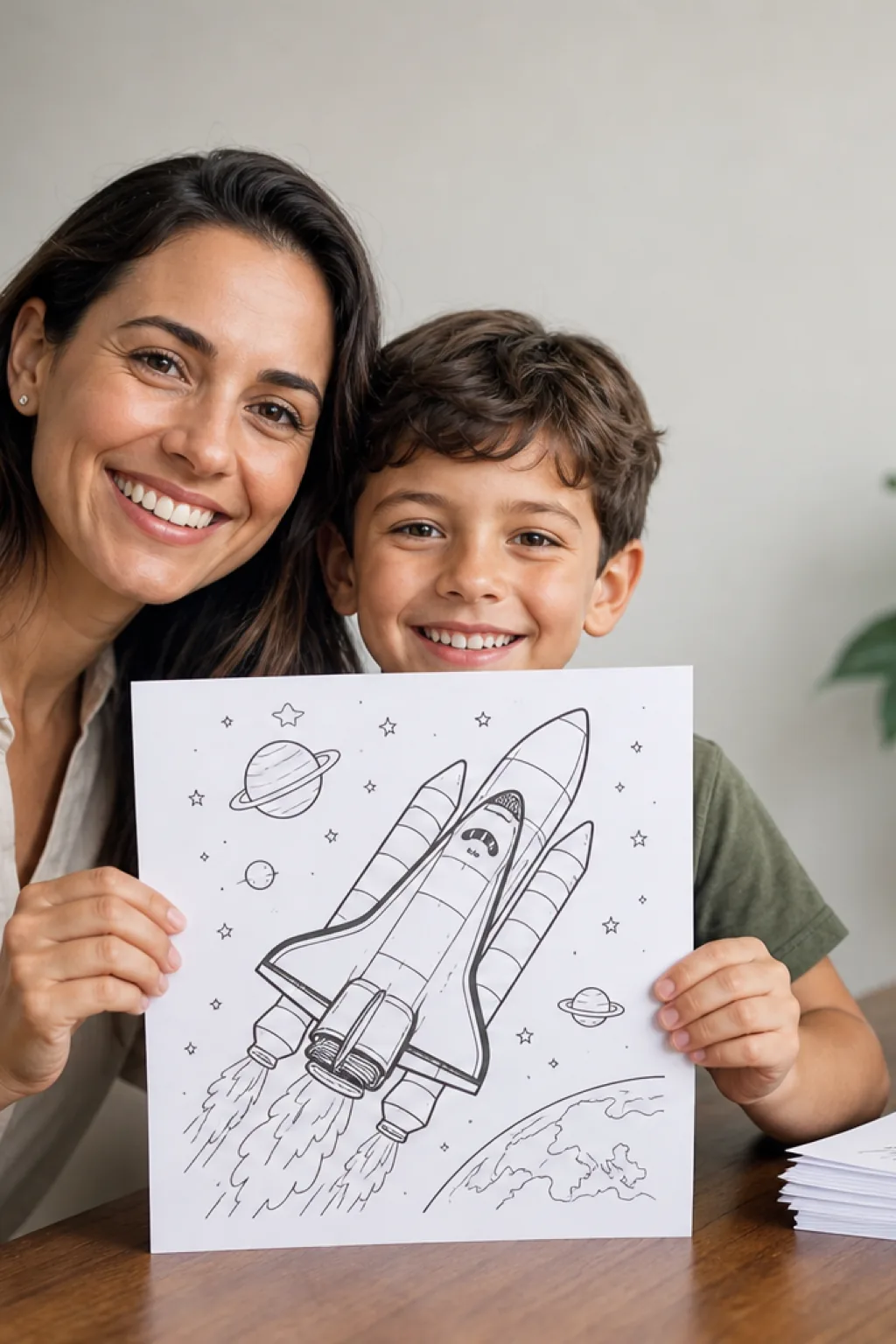 desenhos de ônibus espacial para colorir — exemplo criado na Desenhos pra Colorir
