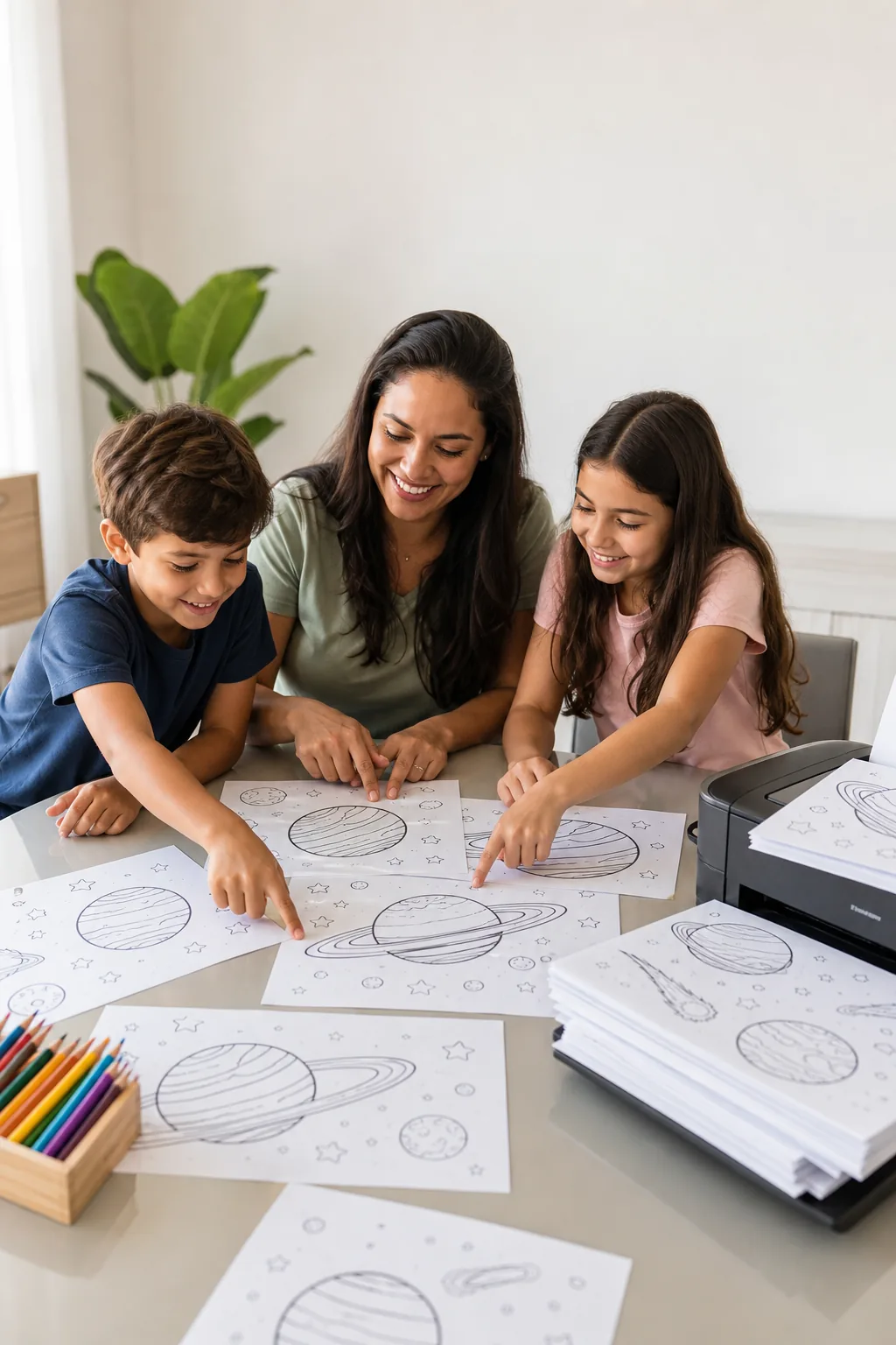 desenhos de planetas para colorir — exemplo criado na Desenhos pra Colorir