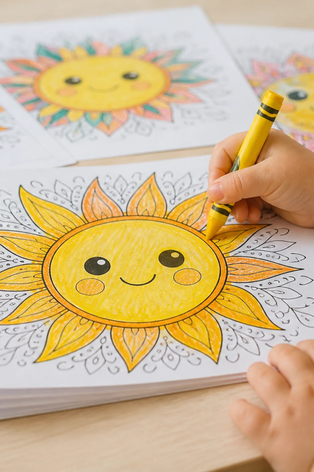 desenhos de sol fofo para colorir - 2