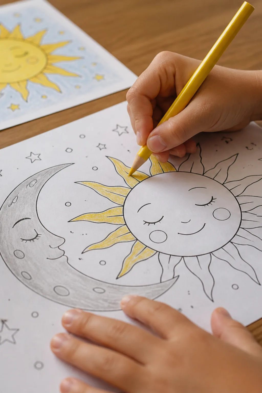 desenhos do sol e da lua para colorir - 2