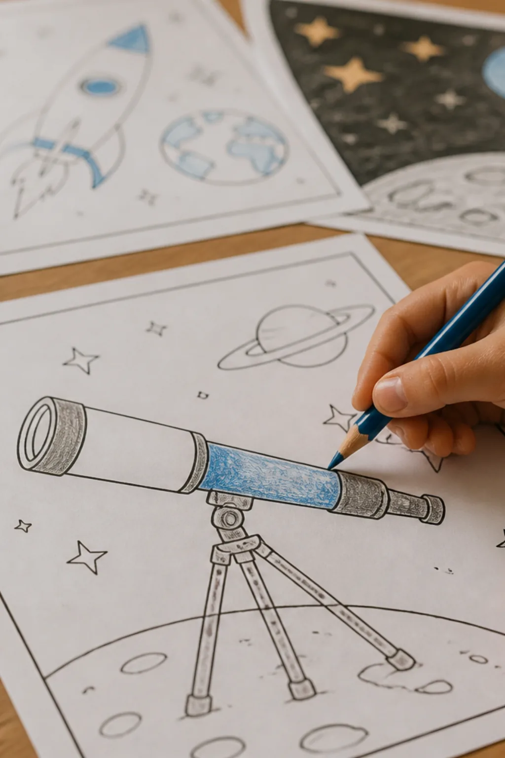 desenhos de telescópio para colorir - 2