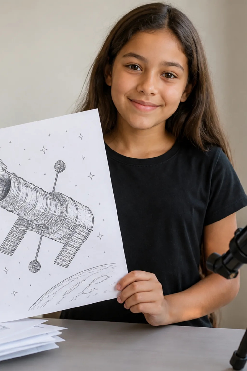 desenhos do telescópio Hubble para colorir — exemplo criado na Desenhos pra Colorir