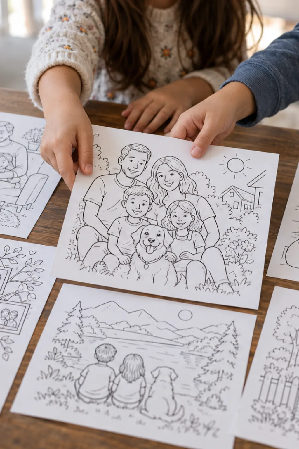 Desenhos de Família para Colorir - Depois