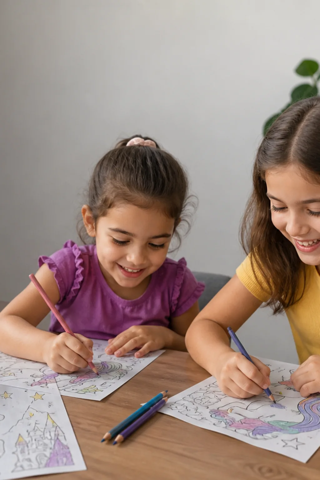 desenhos da Academia de Unicórnios para colorir — exemplo criado na Desenhos pra Colorir