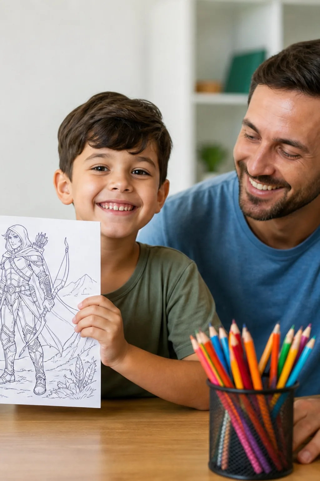 desenhos do Aprendiz de Arqueiro para colorir — exemplo criado na Desenhos pra Colorir