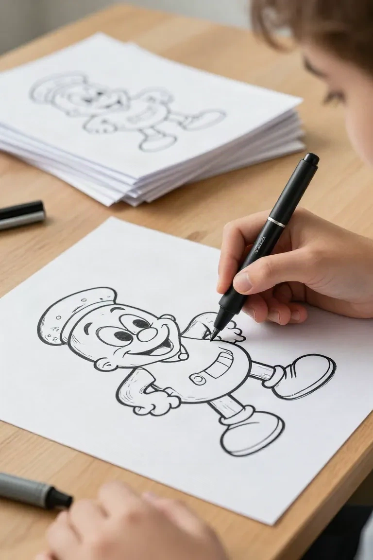desenhos do Bendy para colorir — exemplo criado na Desenhos pra Colorir