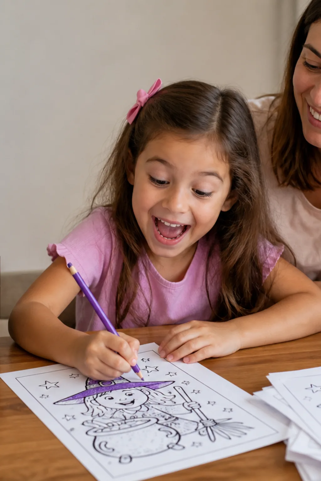 desenhos de bruxa para colorir — exemplo criado na Desenhos pra Colorir
