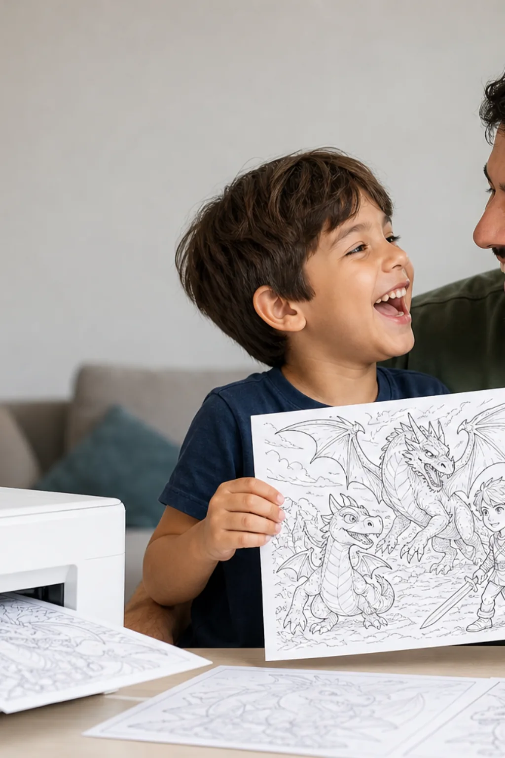 desenhos de Caçadores de Dragões para colorir — exemplo criado na Desenhos pra Colorir