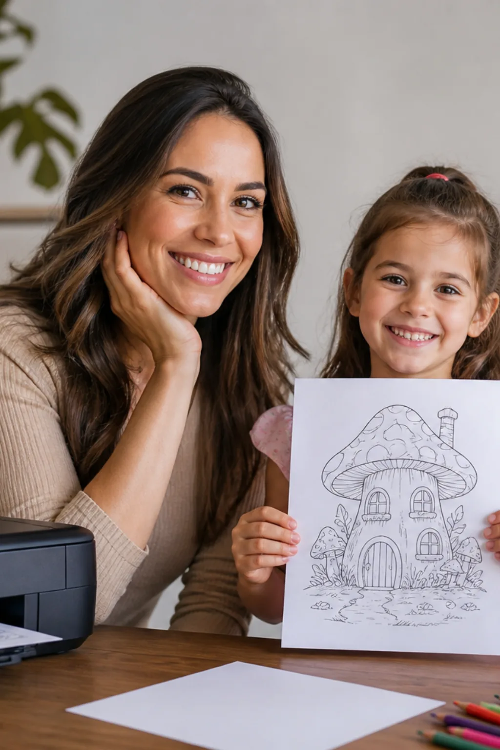 desenhos de casa de cogumelo para colorir — exemplo criado na Desenhos pra Colorir