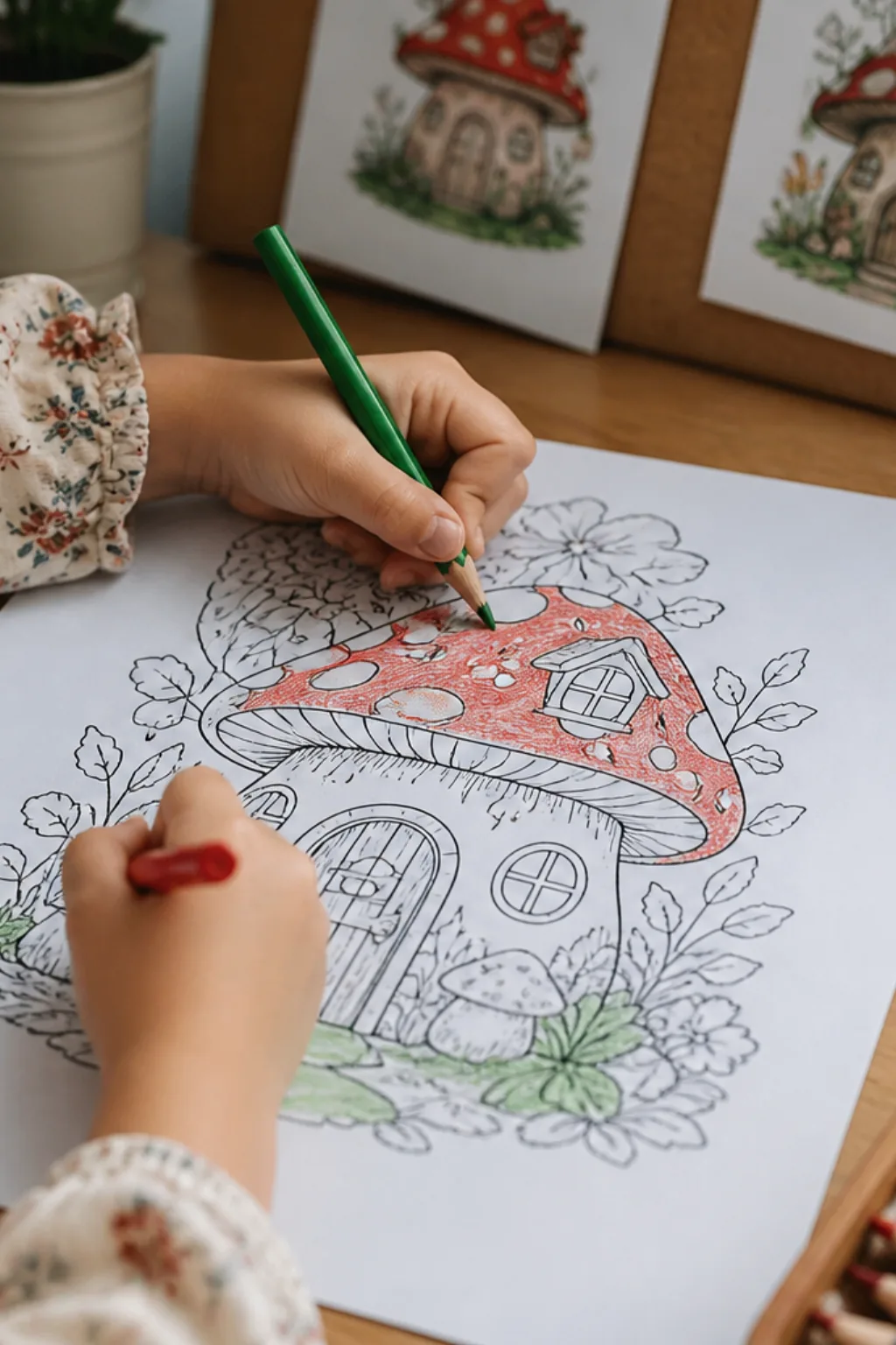 desenhos de casa de cogumelo para colorir - 2