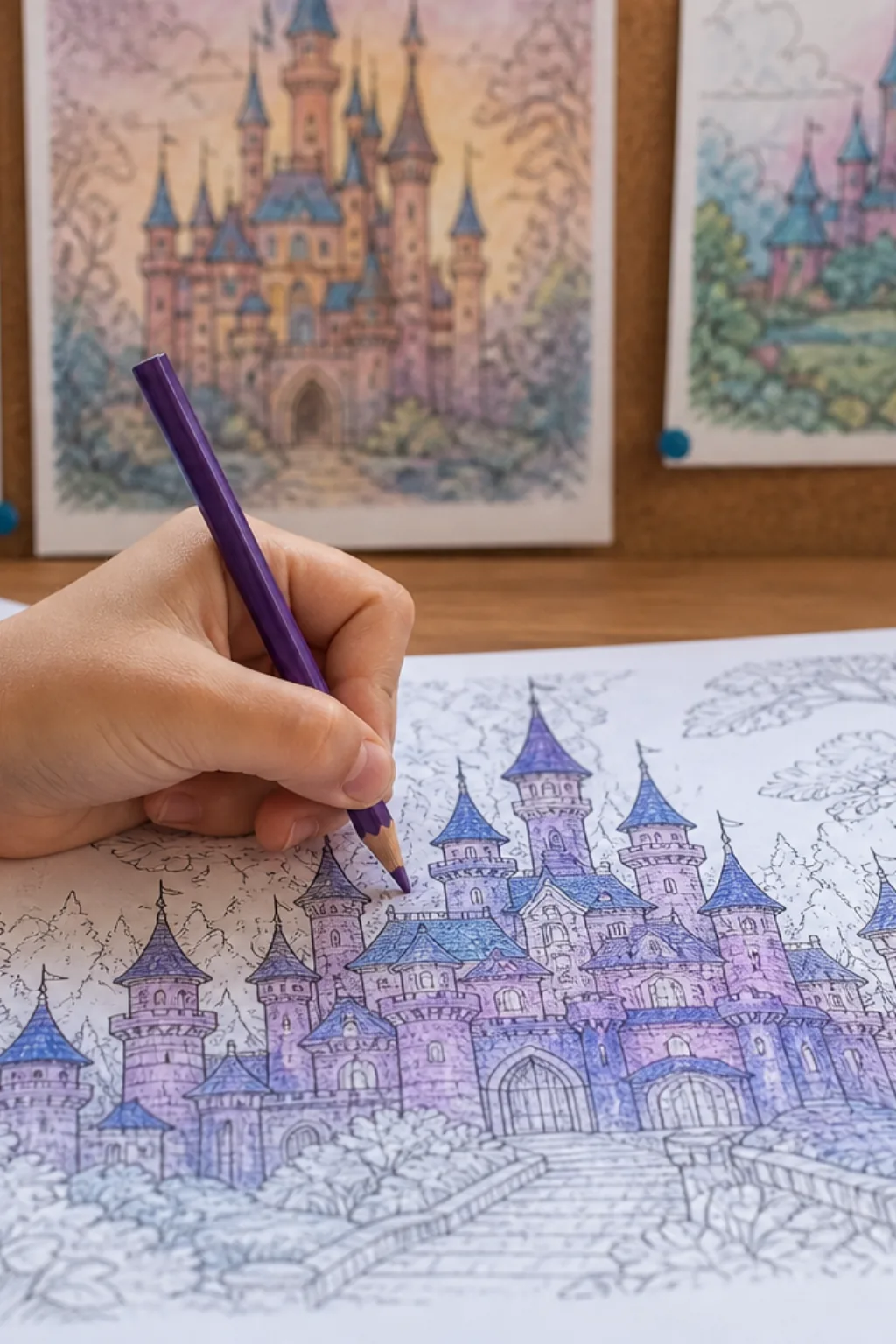desenhos de castelo encantado para colorir - 2