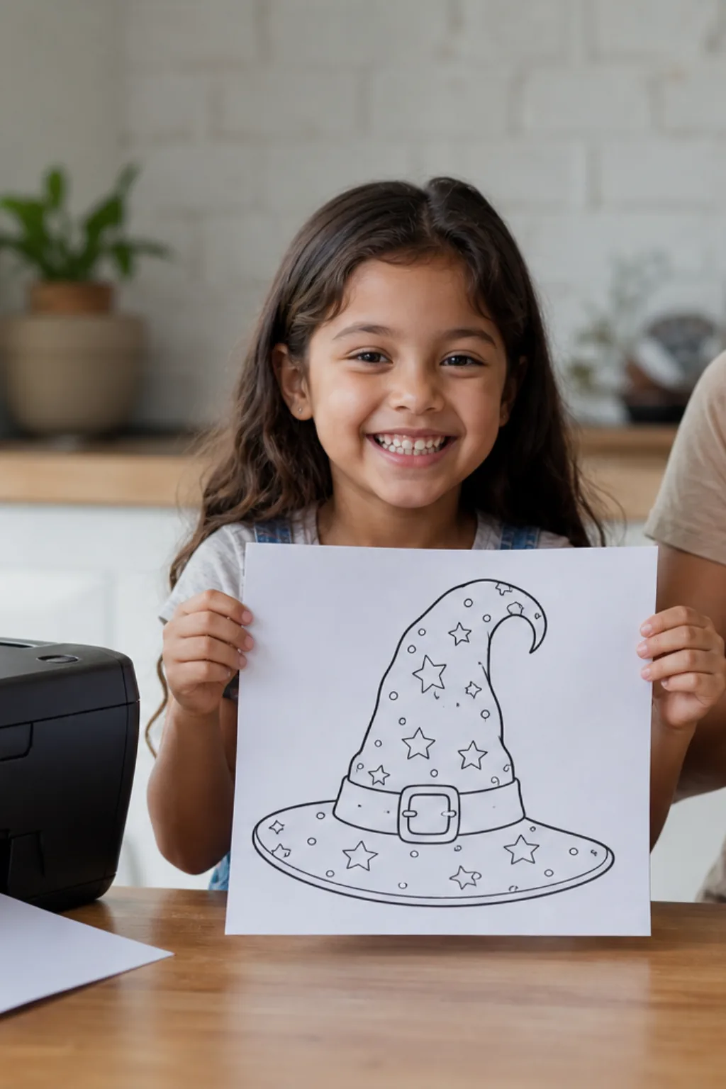 desenhos de chapéu mágico para colorir — exemplo criado na Desenhos pra Colorir