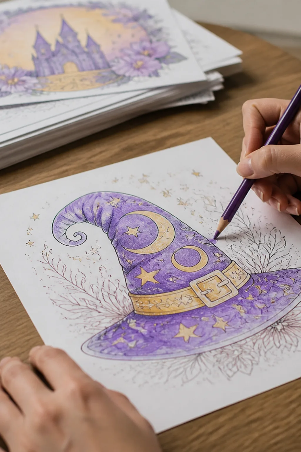 desenhos de chapéu mágico para colorir - 2