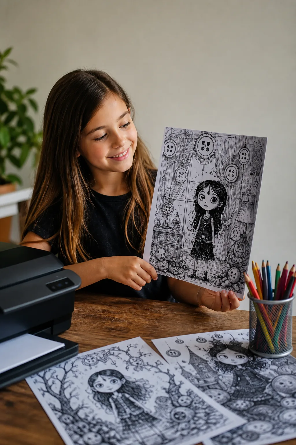 desenhos da Coraline para colorir - 1