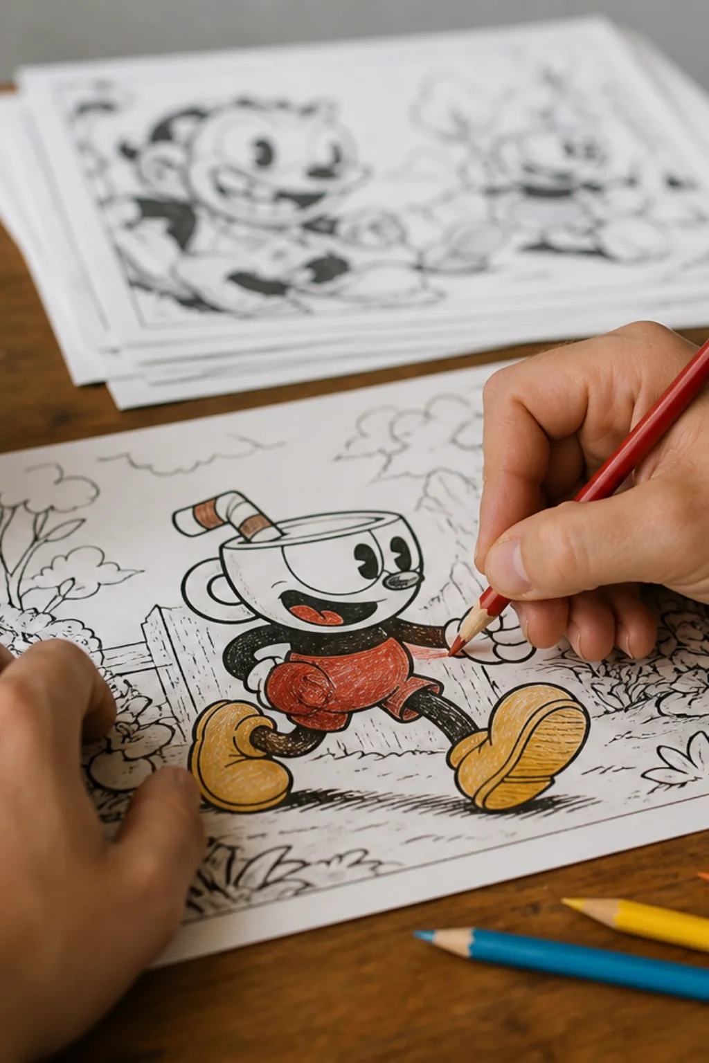 desenhos para colorir do Cuphead - 2