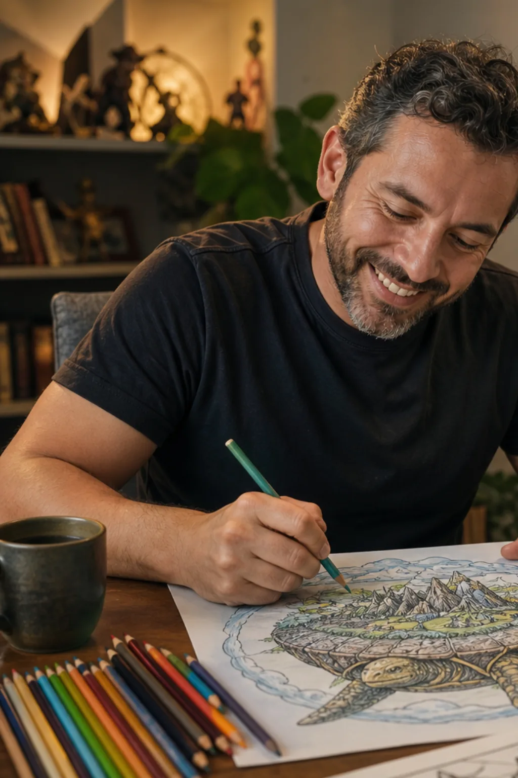 livro de desenhos de Discworld para colorir — exemplo criado na Desenhos pra Colorir