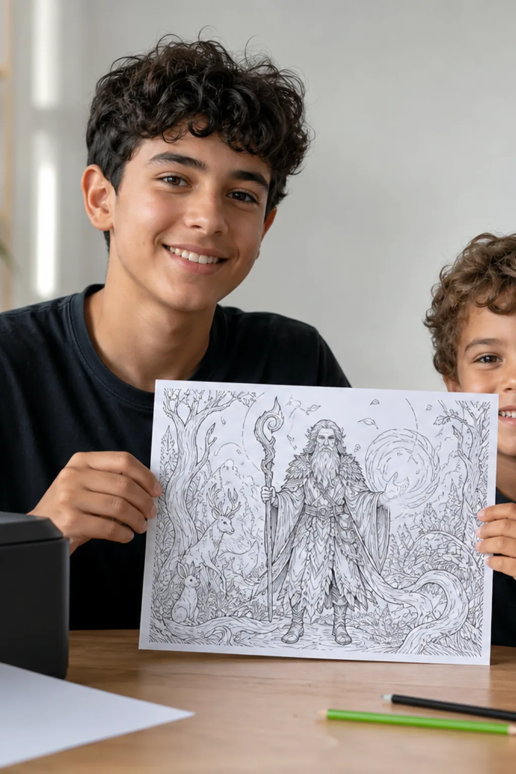 desenhos de druida para colorir — exemplo criado na Desenhos pra Colorir