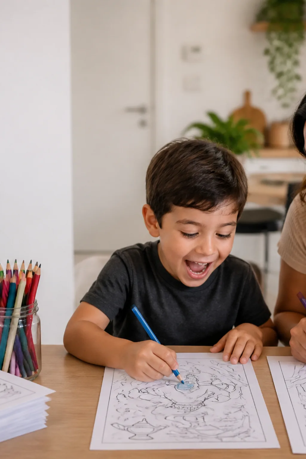 desenhos do gênio da lâmpada para colorir — exemplo criado na Desenhos pra Colorir