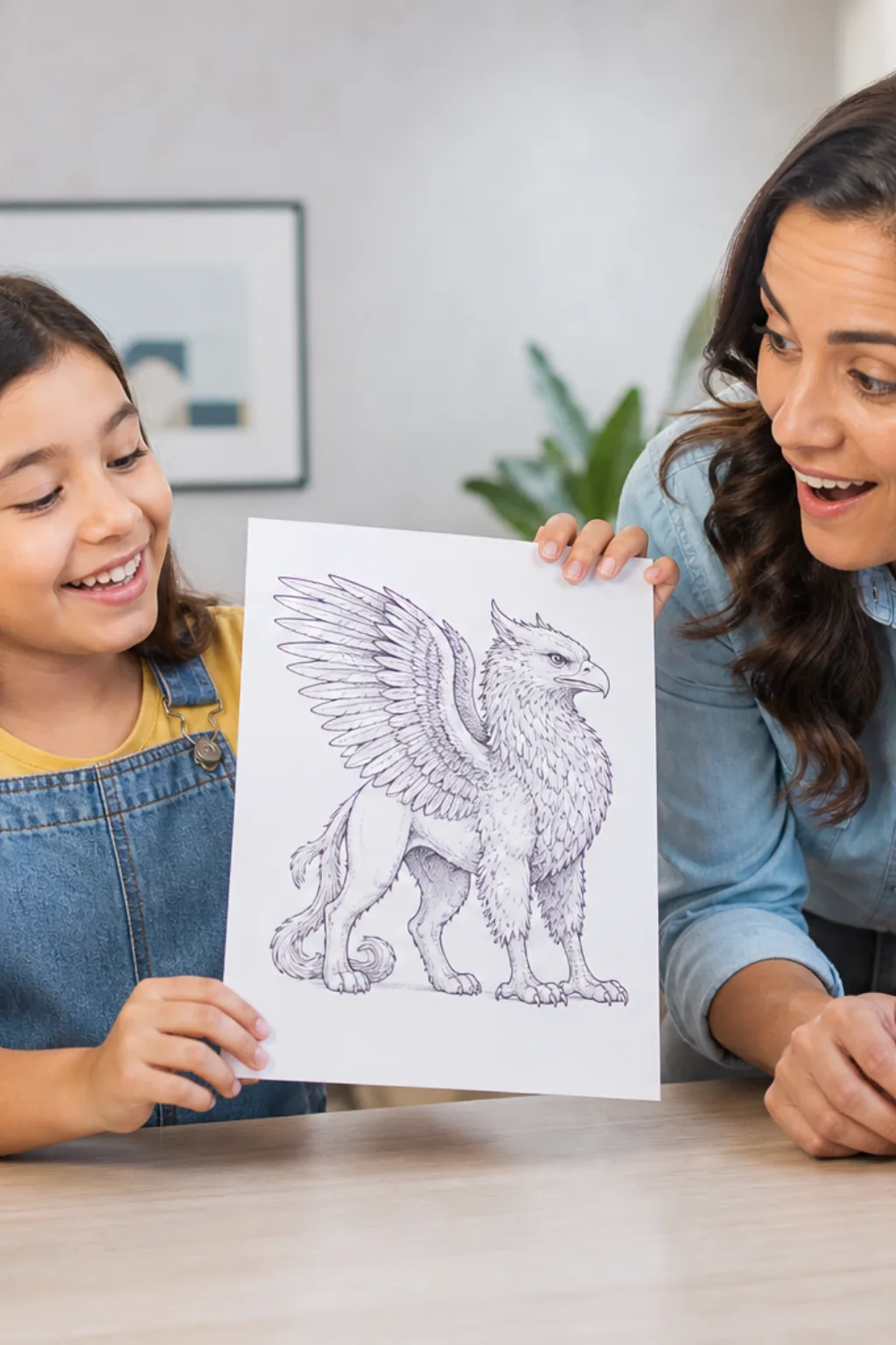 desenhos de hipogrifo para colorir — exemplo criado na Desenhos pra Colorir