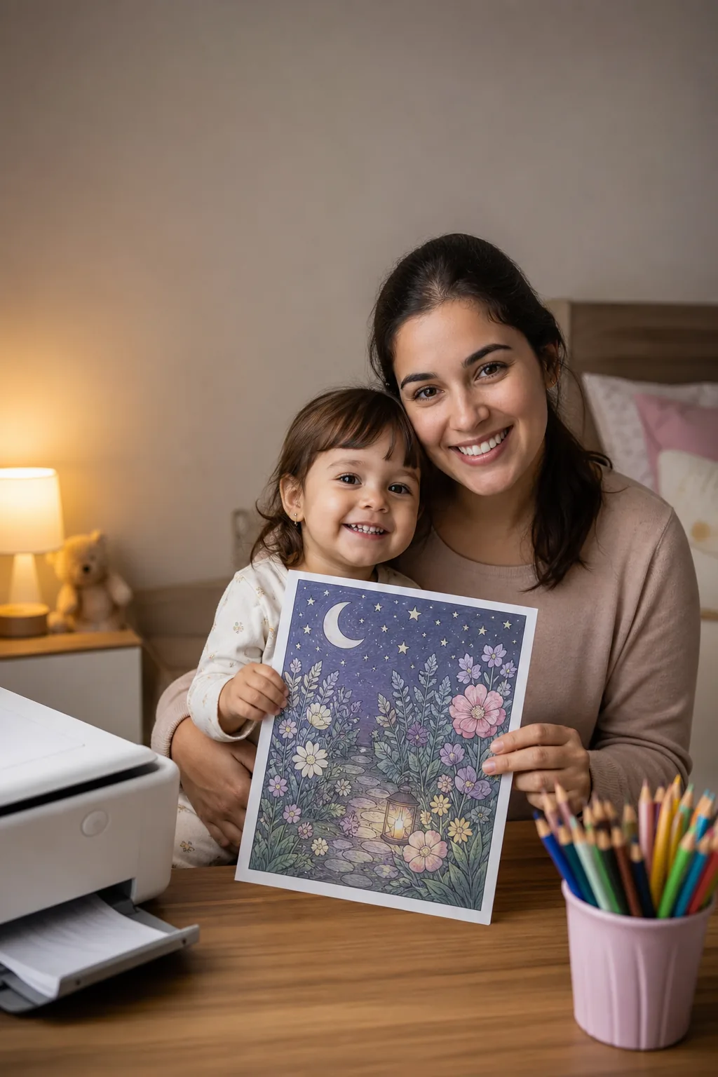 desenhos da série No Jardim da Noite para colorir — exemplo criado na Desenhos pra Colorir