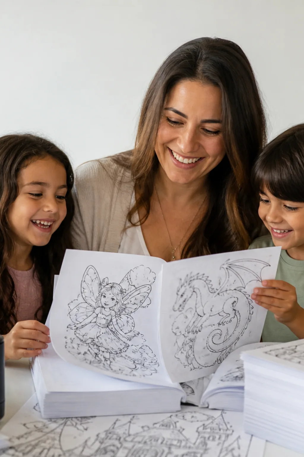 livro de desenhos de fantasia para colorir — exemplo criado na Desenhos pra Colorir