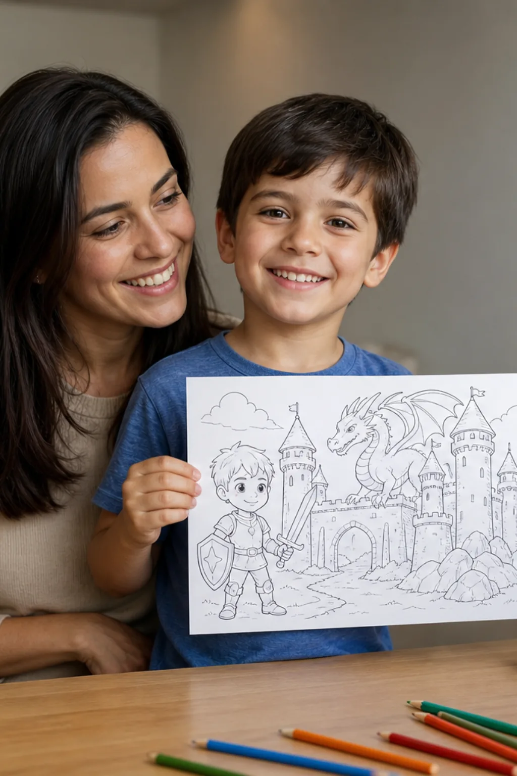 desenhos de Mike, o Cavaleiro, para colorir — exemplo criado na Desenhos pra Colorir