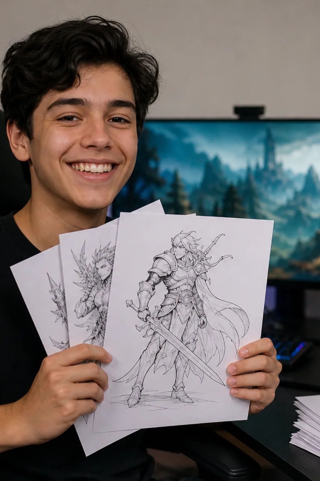 desenhos de Paladins para colorir — exemplo criado na Desenhos pra Colorir