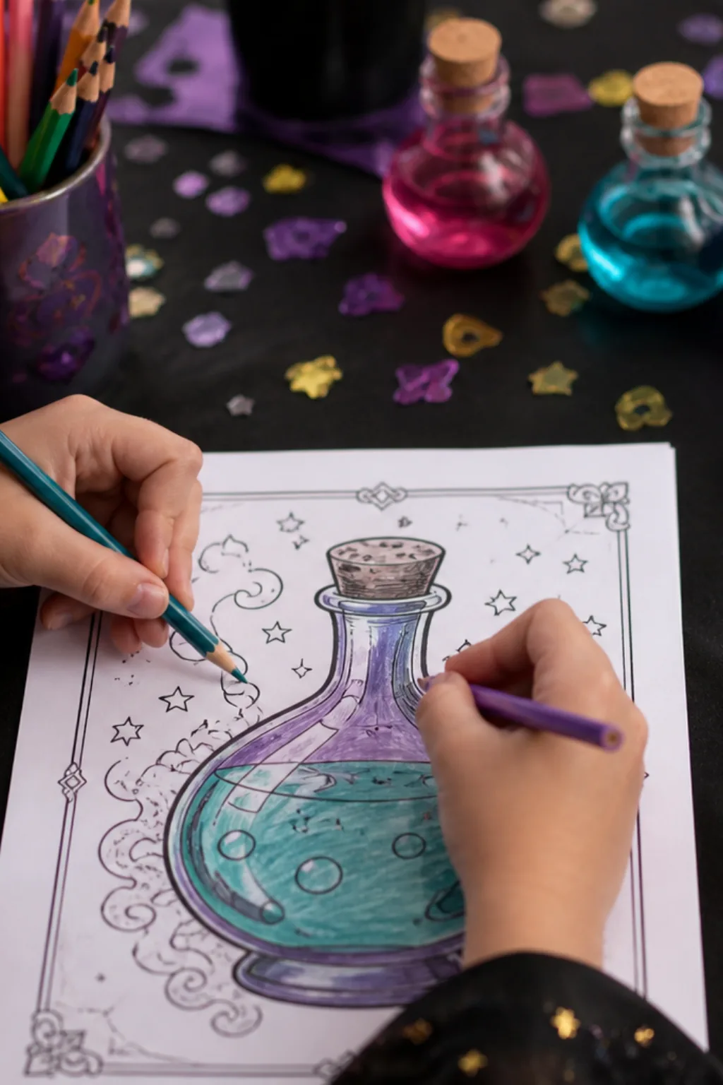 desenhos de poção mágica para colorir - 2