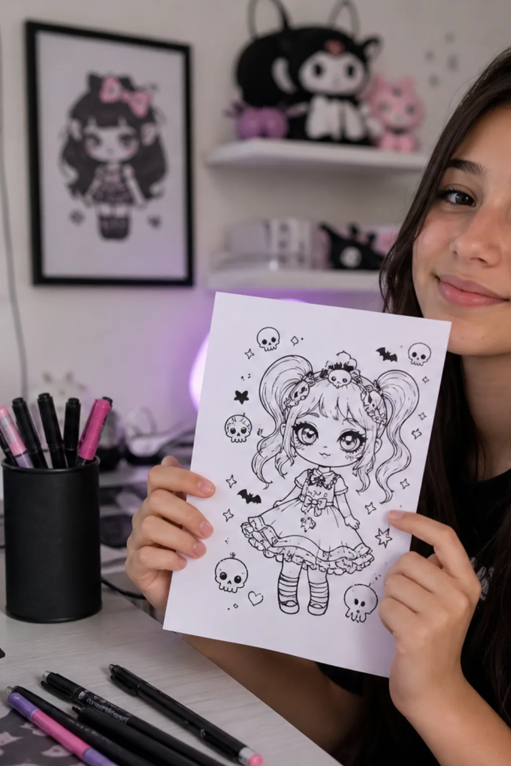 desenhos de Ruby Gloom para colorir — exemplo criado na Desenhos pra Colorir