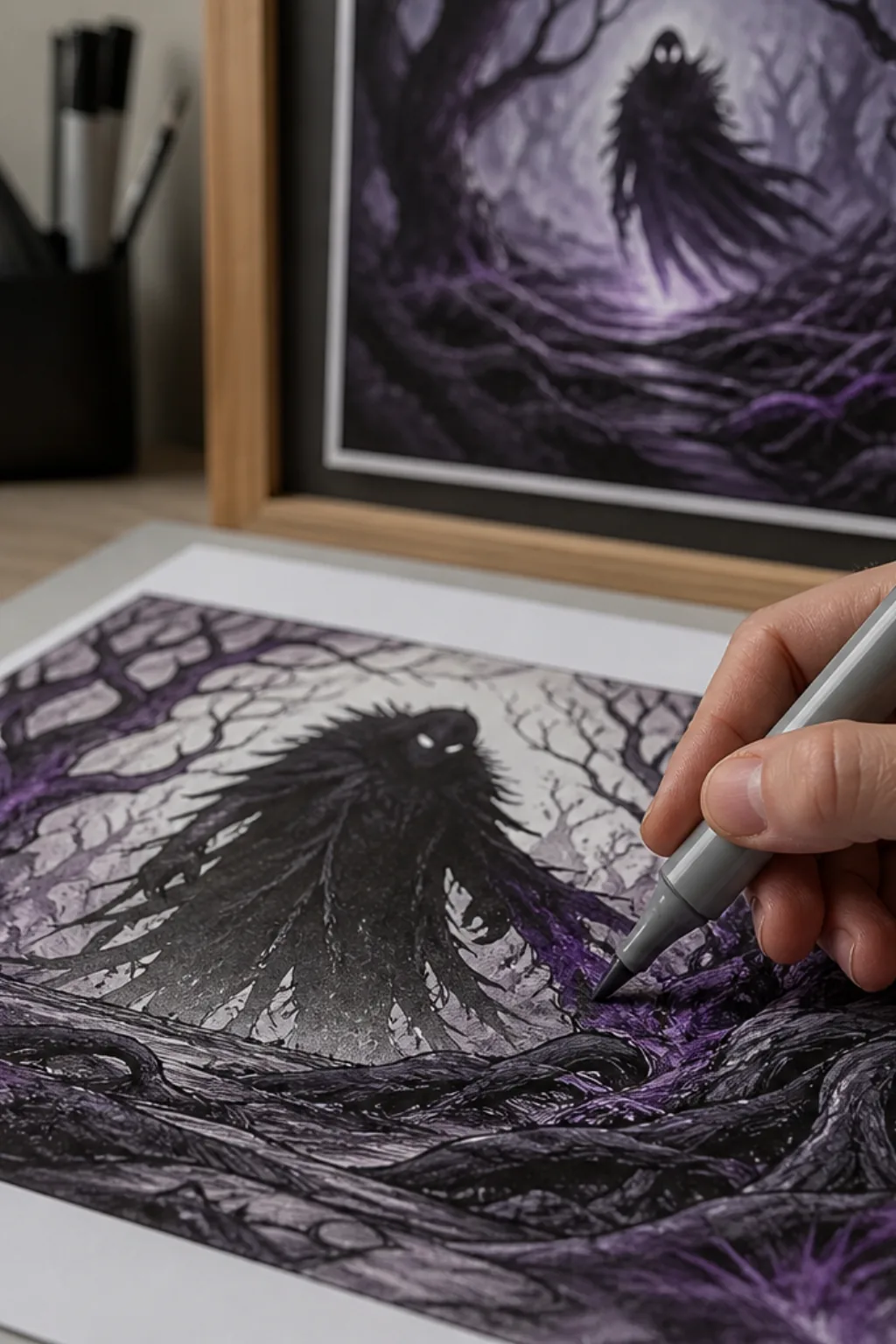 desenhos de fantasia sombria para colorir - 2