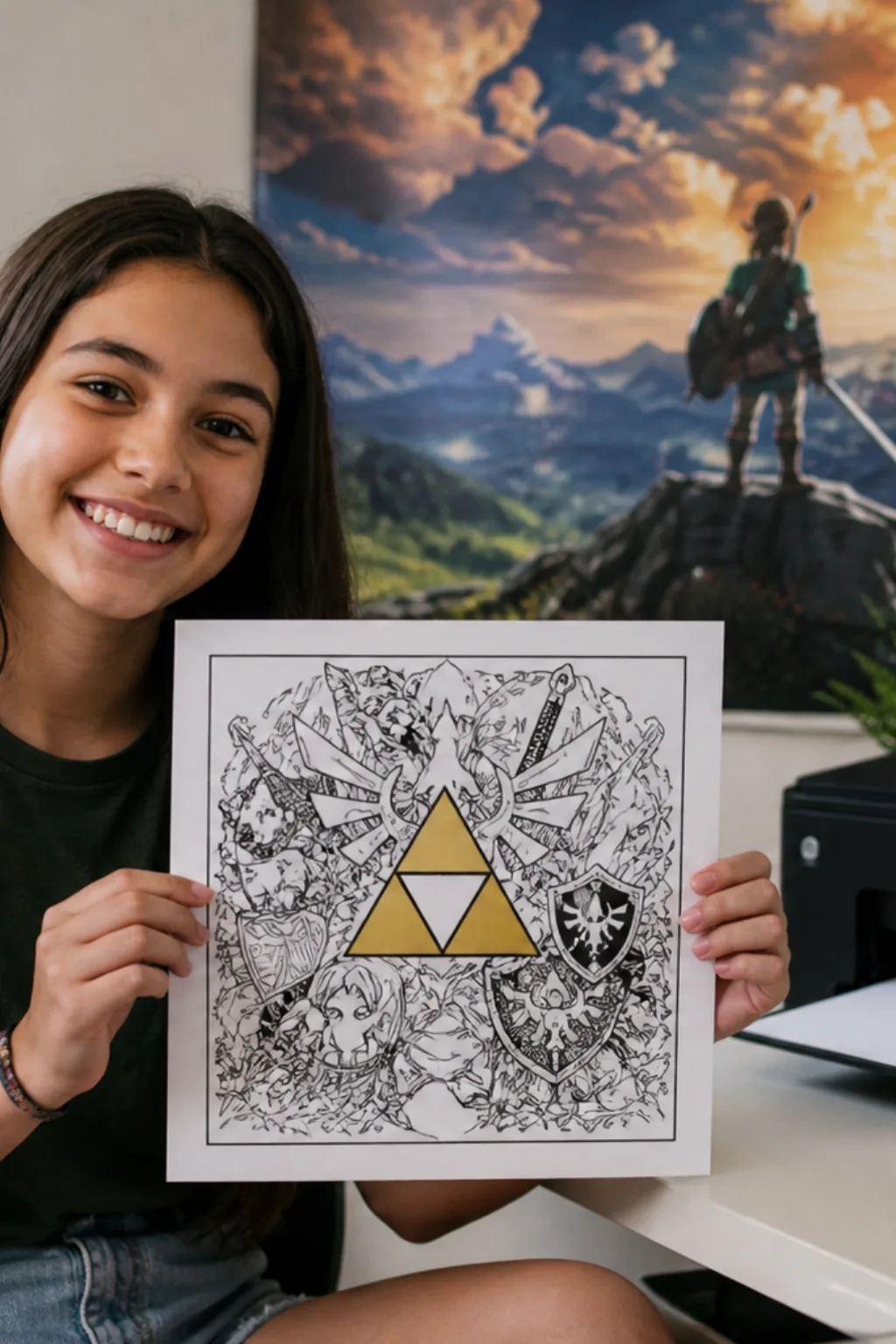 desenhos da Triforce para colorir — exemplo criado na Desenhos pra Colorir